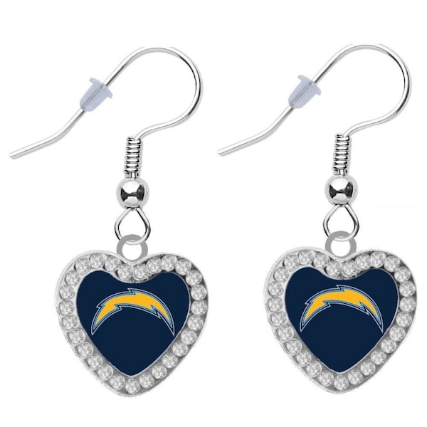 SAN DIEGO CHARGERS Crystal Heart Earrings