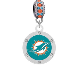 DOLPHINS CRYSTAL Charm Compatible With Pandora Style Bracelets. Can also be worn as a necklace (Included.)