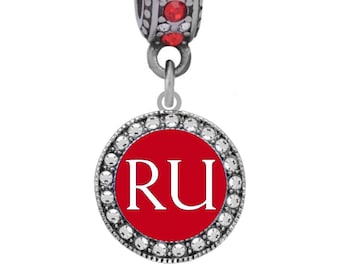RADFORD UNIVERSITY Button Crystal Charm Compatible with Pandora Bracelet
