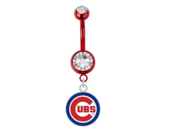 Cubs Logo Belly Ring Red