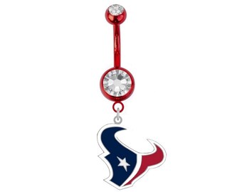 TEXANS LOGO BELLY Ring Red