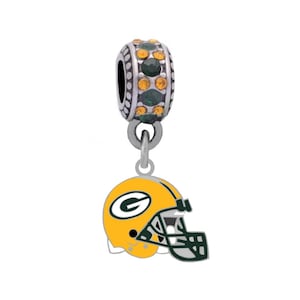 GREEN BAY PACKERS Helmet Charm Compatible With Pandora Style Bracelets.