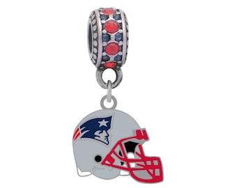 Dije de casco de los NEW ENGLAND PATRIOTS compatible con pulseras estilo Pandora.
