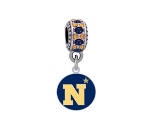 UNITED STATES NAVY Naval Academy Logo Charm Fits Large Hole European Style Bracelets