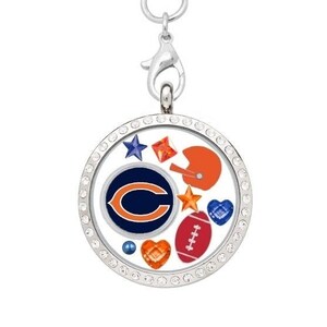 CHICAGO BEARS FLOATING Locket with 32&quot; Stainless Steel Chain