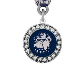 GEORGETOWN UNIVERSITY Crystal Button Charm Fits Large Hole European Style Bracelets