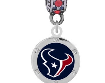 Charm HOUSTON CRISTAL TEXANS compatible avec les bracelets de style Pandora.