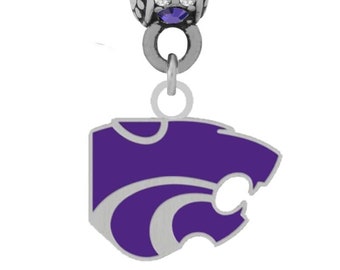 KANSAS STATE LOGO-bedel compatibel met armbanden in Pandora-stijl