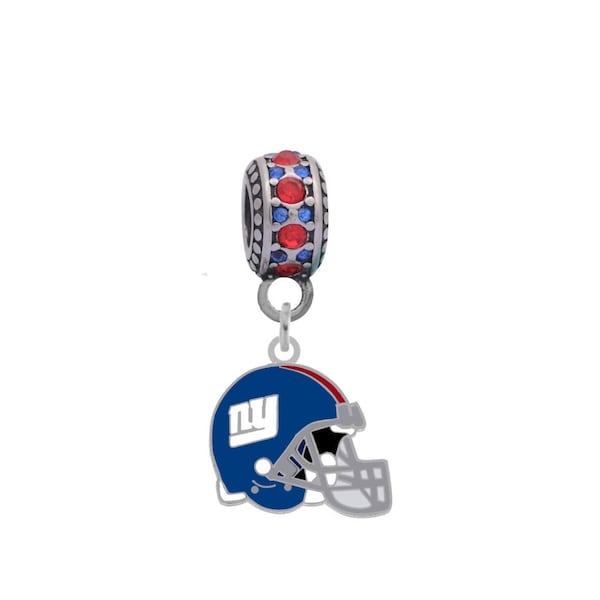 NEW YORK GIANTS Helmet Charm Compatible With Pandora Style Bracelets. Can also be worn as a necklace (Included.)