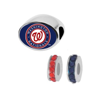WASHINGTON NATIONALS WORLDS Series Bead Compatible with Pandora Style Bracelets