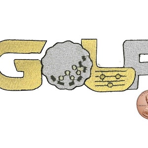 GOLF GOLD und SILBER Applikation Bügelbild