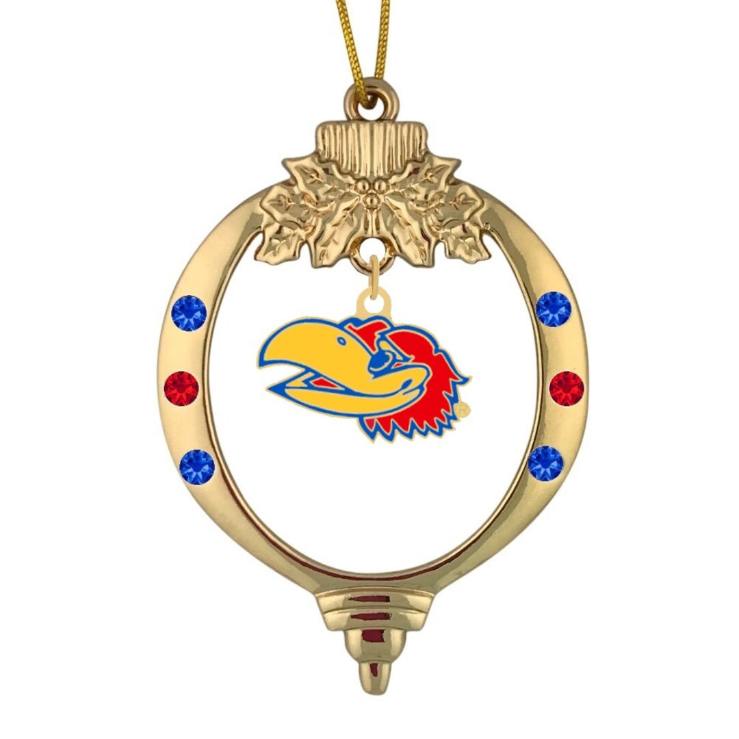 Ku Small University of Kansas Small Gold Jayhawk Christmas Ornament - Etsy