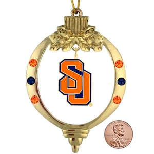 Goudkleurig logo kerstornament Syracuse University