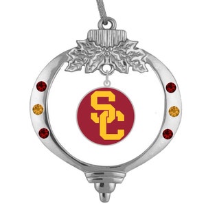 UNIVERSITY of SOUTHERN CAL Round Button Christmas Ornament