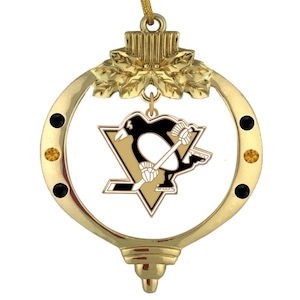 PITTSBURGH PENGUINS Med Goldtone Christmas Ornament
