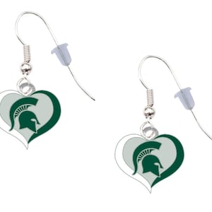MICHIGAN STATE Swirl Heart Earrings