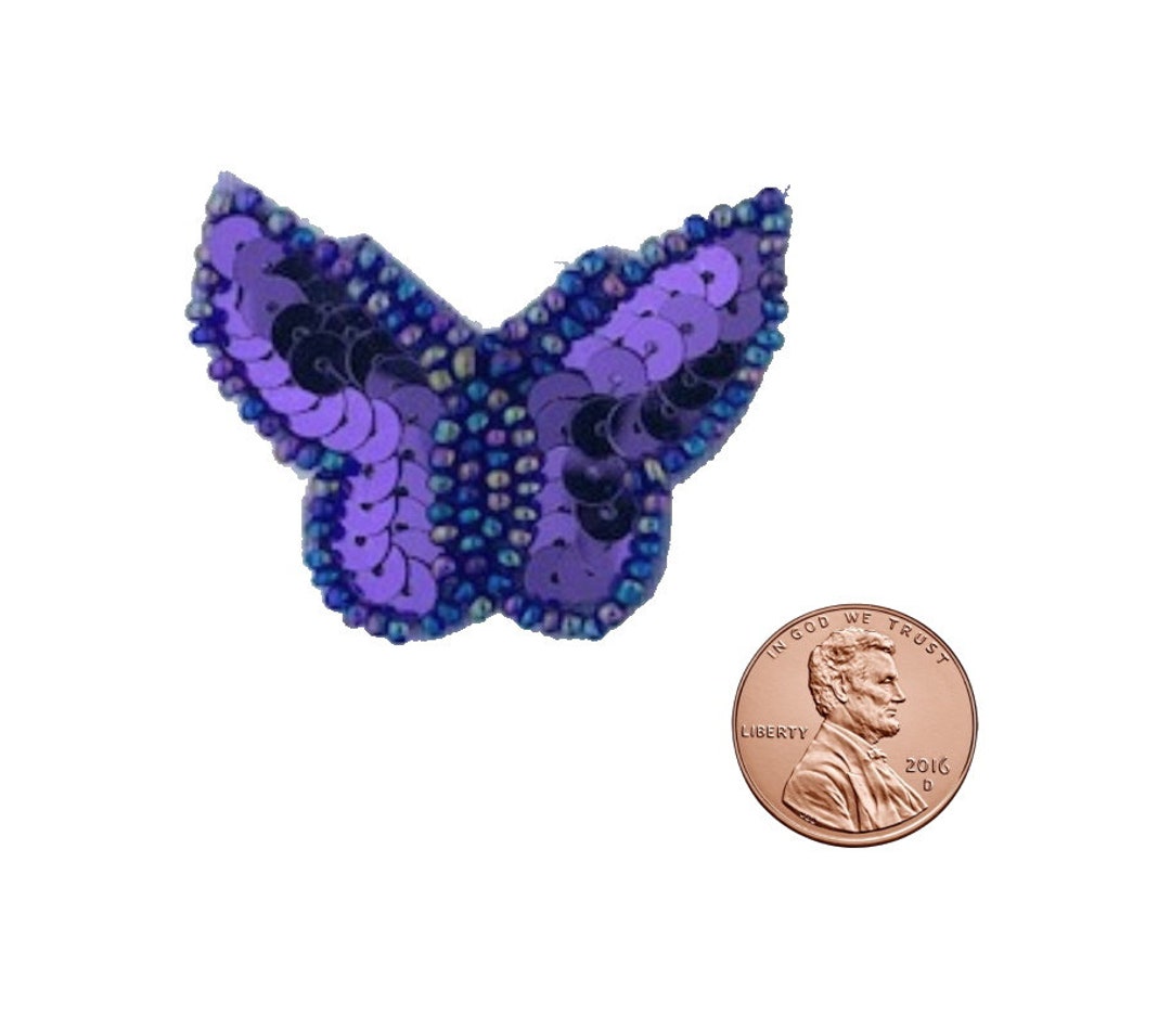 SEQUIN PURPLE BUTTERFLY Applique Sew-on Patch - Etsy