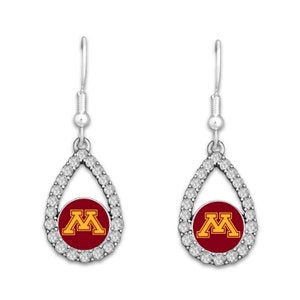 University of Minnesota Crystal Teardrop Earrings