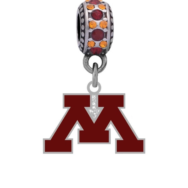 UNIVERSITY of Minnesota Logo-bedel compatibel met Pandora Style-armbanden