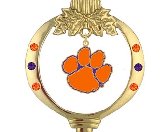 Décoration de Noël orange patte dorée Clemson University
