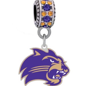 WESTERN CAROLINA University Logo Charm Fits Large Hole European Style Bracelets