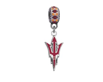 Arizona State Pitchfork Logo Charm Compatible with Pandora Style Bracelets