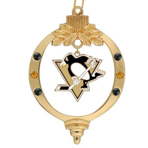 PITTSBURGH PENGUINS Gold Small Triangle Christmas Ornament