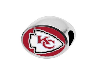 KANSAS CITY CHIEFS Bead Compatible with Pandora Style Bracelets