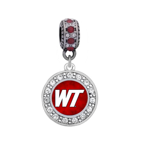 WEST TEXAS A&M UNIVERSTY Large Crystal Charm Fits Large Hole European Style Bracelets