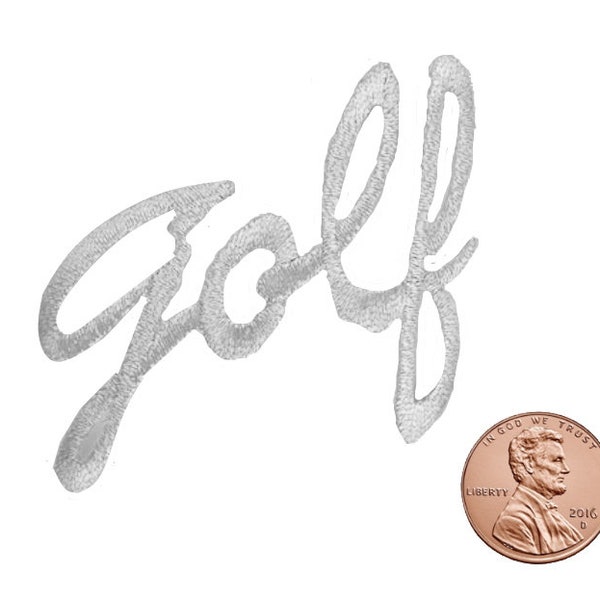 FANCY SILVER GOLF Applique Iron-on Patch