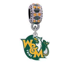 WILLIAM & MARY Logo Charm Compatible with Pandora Style Bracelets