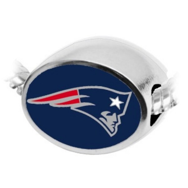 NEW ENGLAND PATRIOTS Double Sided Bead Compatible with Pandora Style Bracelets