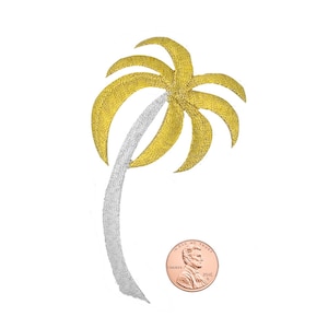 PALM TREE GOLD and Silver Applique Iron-on Patch