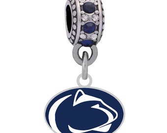 Le charm avec logo PENN STATE convient aux bracelets de style européen à grand trou