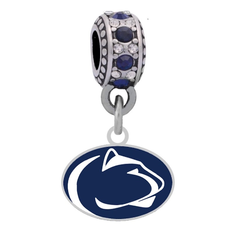 Penn State University Bead Charm – Extra Small (3/8 Inch) Gold Plated Silver Dangle For Bracelets