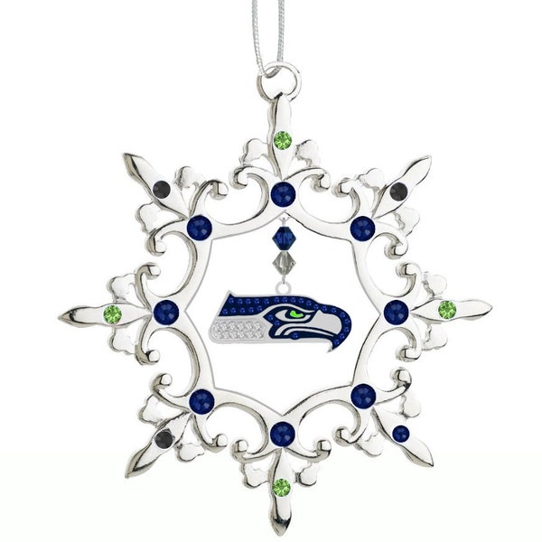 SEAHAWKS RHINESTONE SNOWFLAKE Christmas Ornament