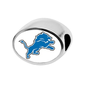 DETROIT LIONS BEAD Fits Large Hole European Style Bracelets
