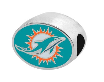 MIAMI DOLPHINS Bead Compatible with Pandora Style Bracelets