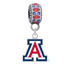 UNIVERSITY of ARIZONA LOGO Charm Compatible With Pandora Style Bracelets