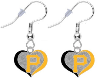 PITTSBURGH PIRATES Swirl Heart Earrings