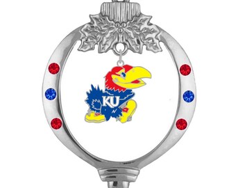 UNIVERSITY OF KANSAS Small Mascot Logo Christmas Ornament