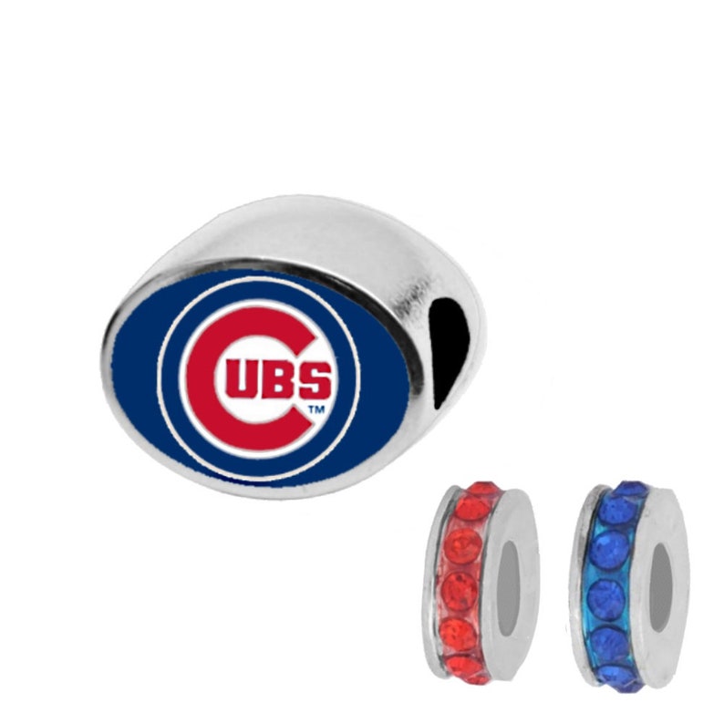CHICAGO CUBS WORLDS Series Bead Fits Large Hole European Style Bracelets