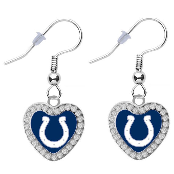 INDIANAPOLIS COLTS CRYSTAL Heart Earrings - Etsy display picture 1