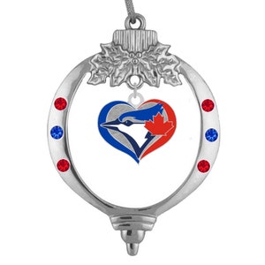 TORONTO BLUE JAYS Swirl Heart Christmas Ornament
