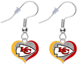 KANSAS CITY CHIEFS Swirl Heart Earrings