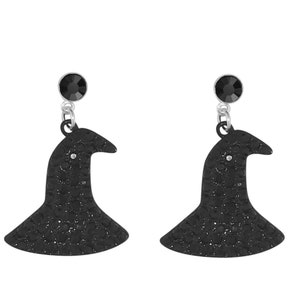 Rhinestone Witch Hat Earrings