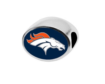 DENVER BRONCOS BEAD Compatible with Pandora Style Bracelets