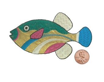 MULTI-COLORED GOLD Applique Iron-on Patch