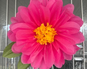 Large Tissue Paper Daisy Flower, 14 inch, Pink, Orange, Cream, Purple Decorations