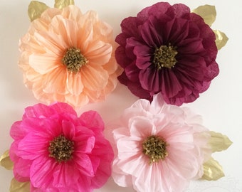 Custom color 14 inch tissue paper flowers pink mint peach and more make your own set